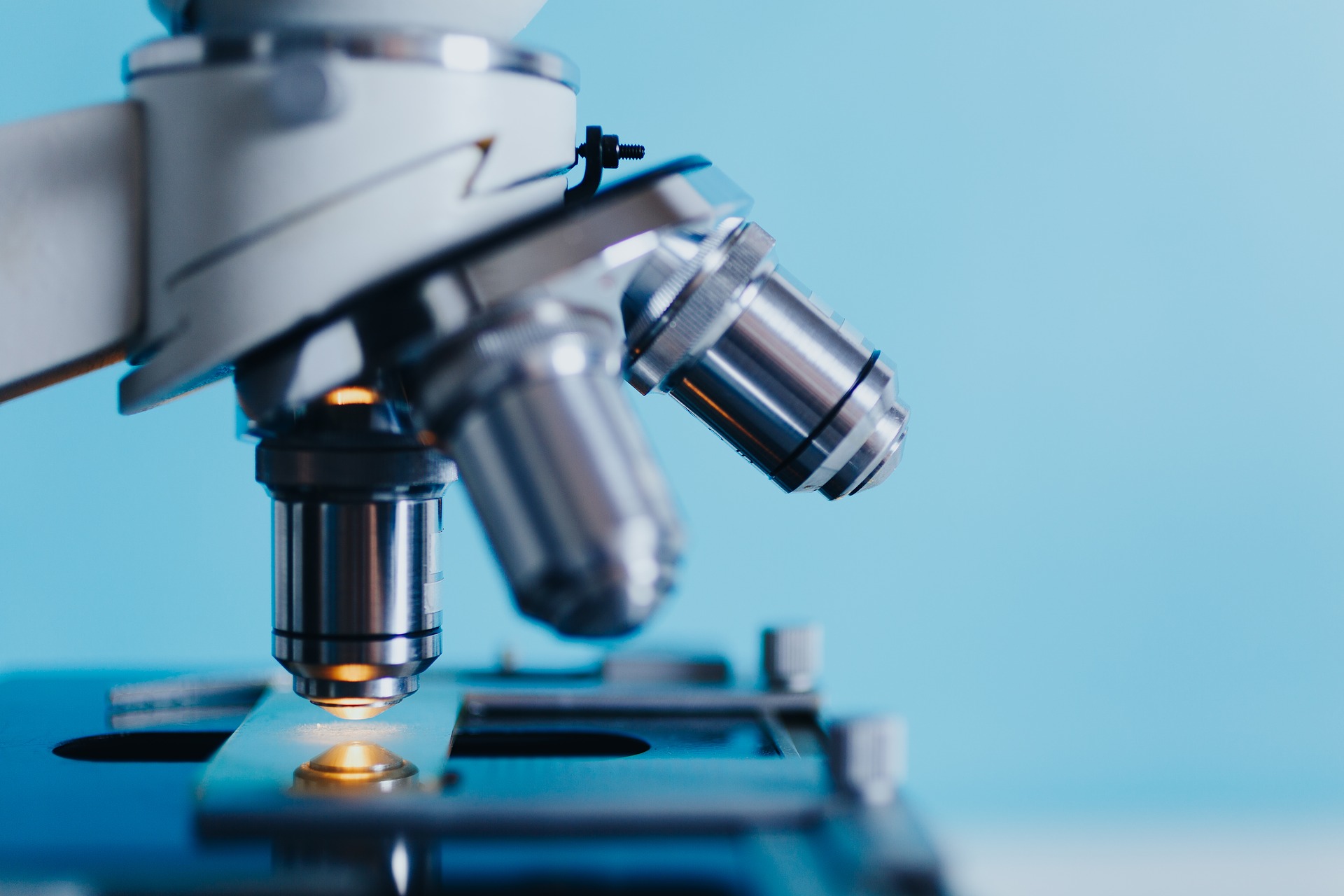 Close-up of light microscope
