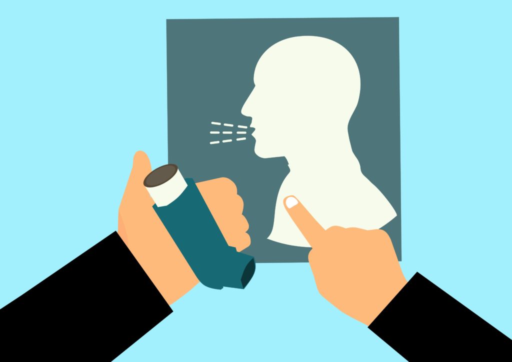 Inhaler and coughing schematic