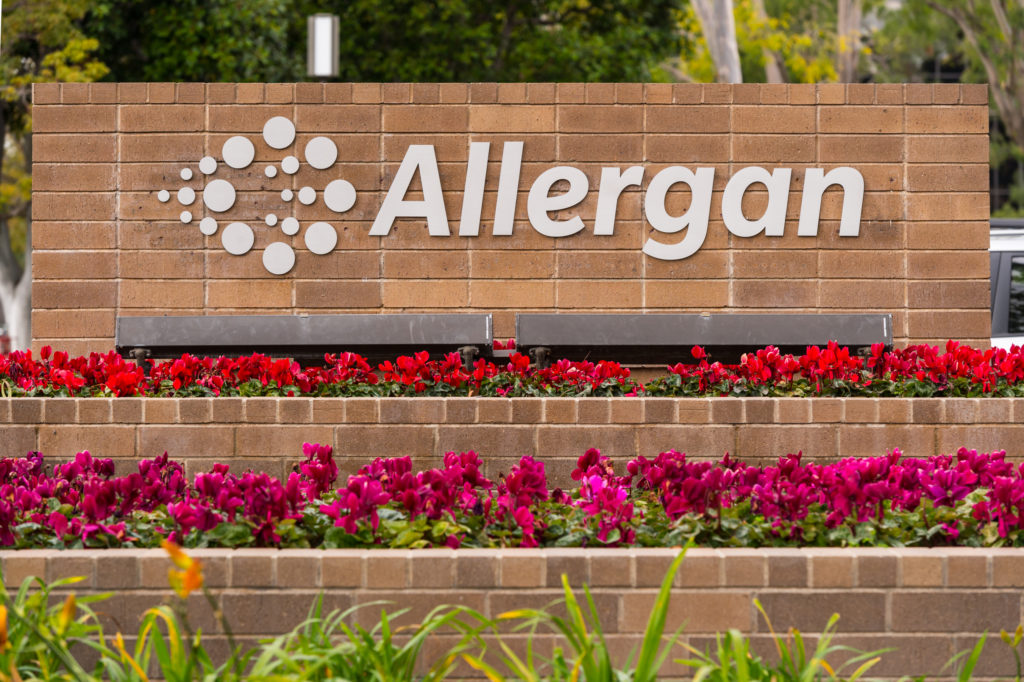 Allergan sign at Irvine, California