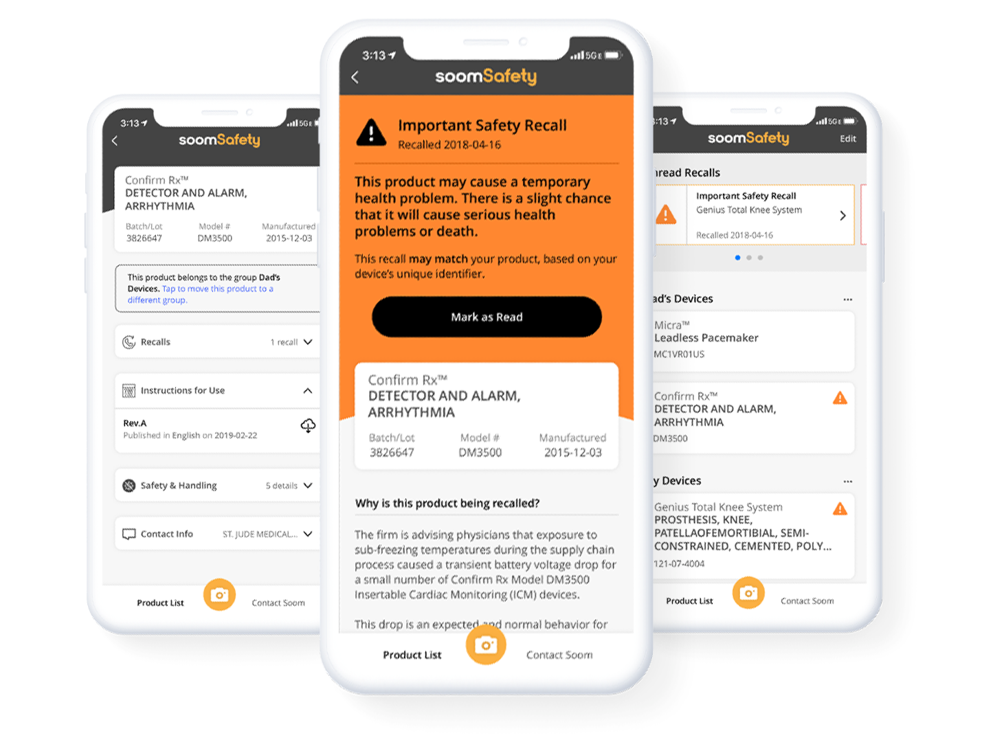 SoomSafety app interfaces. Image courtesy of Soom.