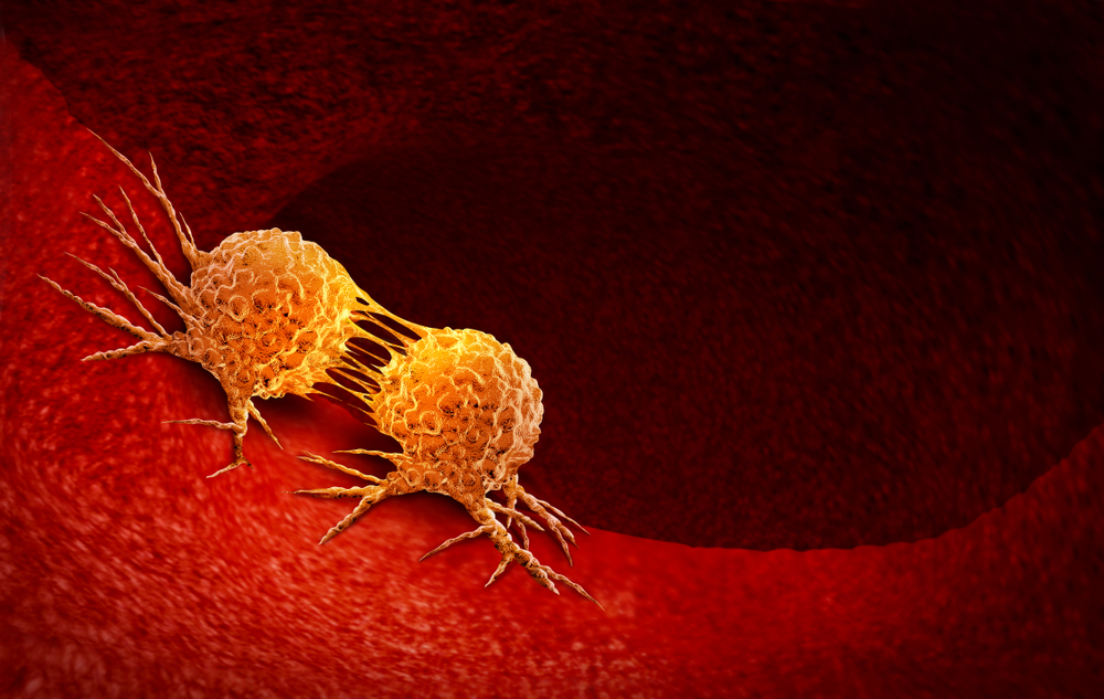 Schematic of cancer cells dividing