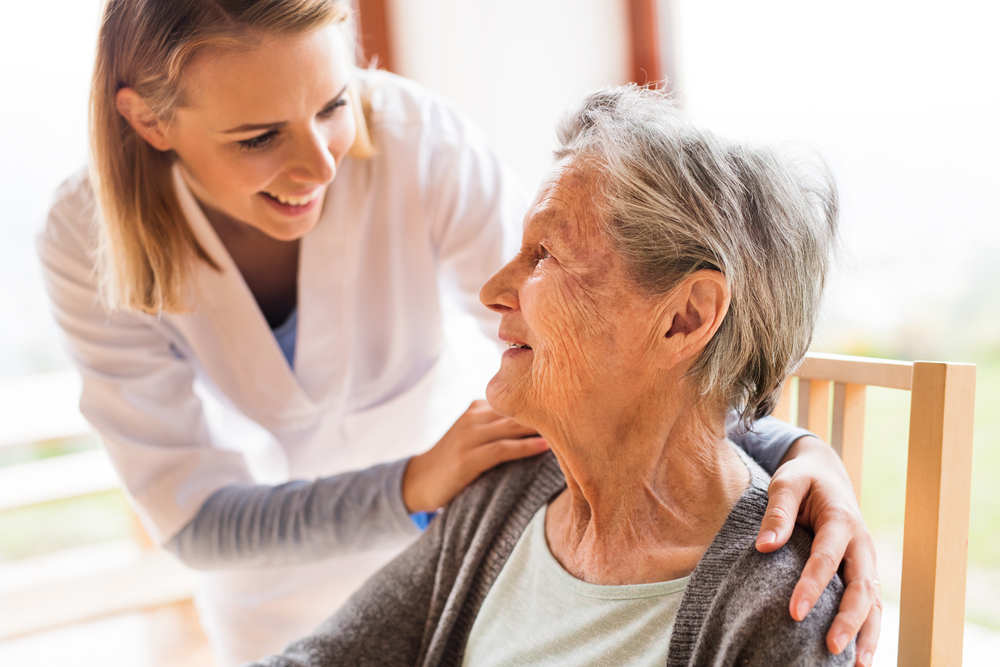 Elderly patient with doctor