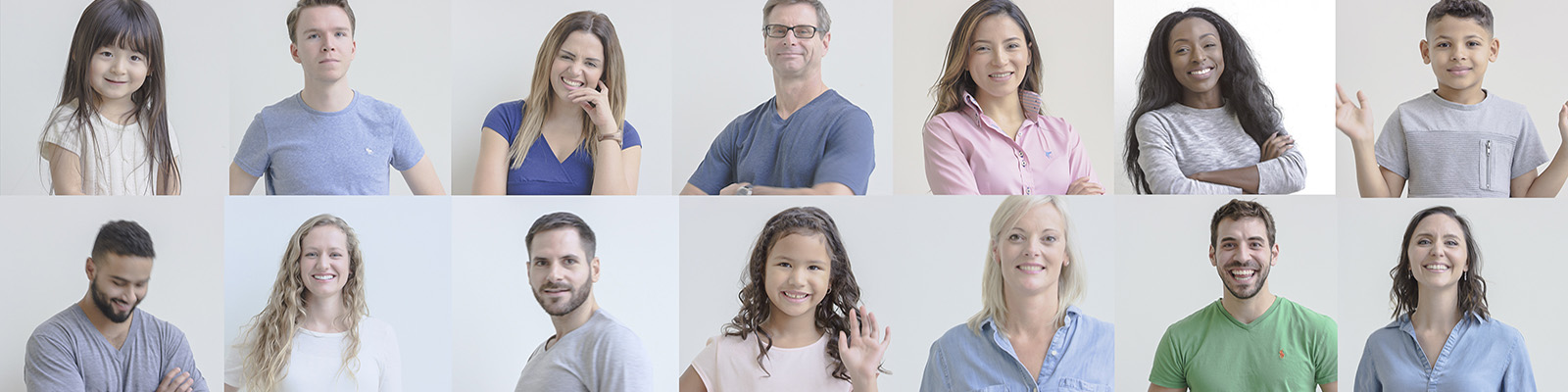 Diverse people of various ages smiling
