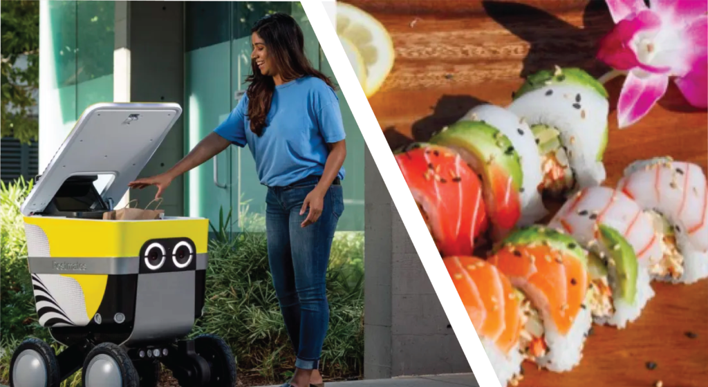 The Rise of Food Delivery Robots + GTFO It’s Vegan’s Sashimi
