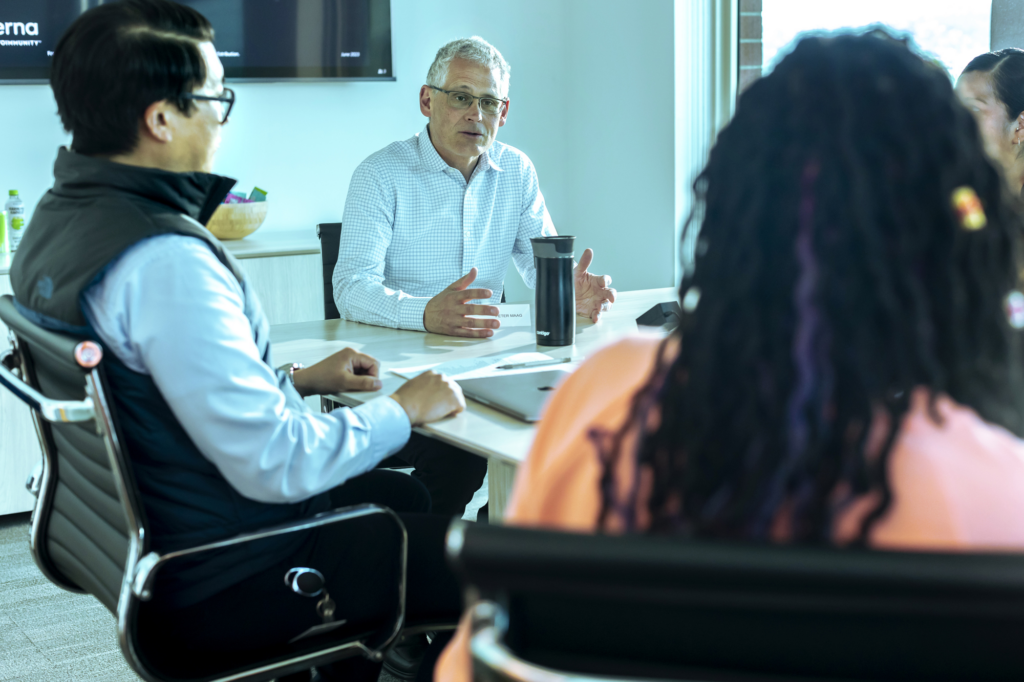 Kyverna Therapeutics’ CEO, Dr. Peter Maag, speaking at a patient focus group.